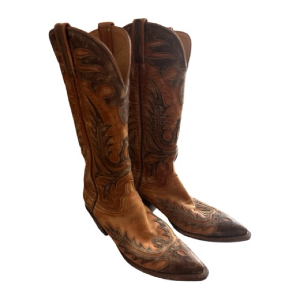 ❤️ Lucchese Classics Women’s Brown Western Cowboy Boots w/ Embroidered Design ❤️ - Picture 3 of 13